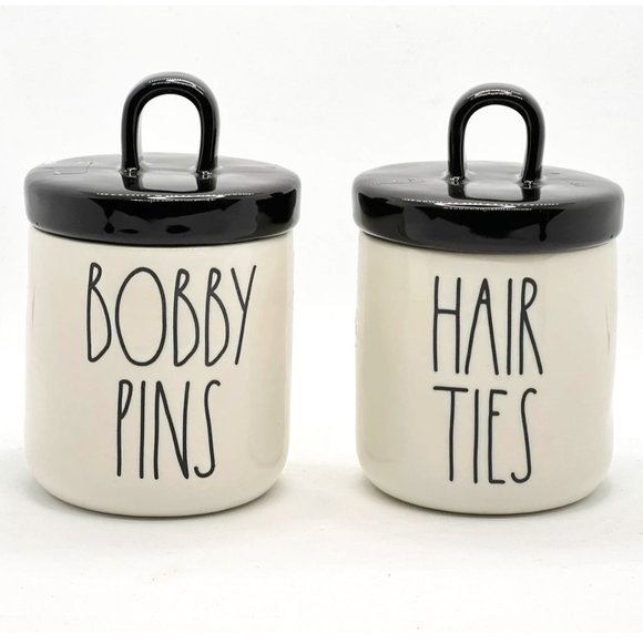 Rae Dunn Accents Rae Dunn Hair Ties And Bobby Pins Set Of 2 Ceramic